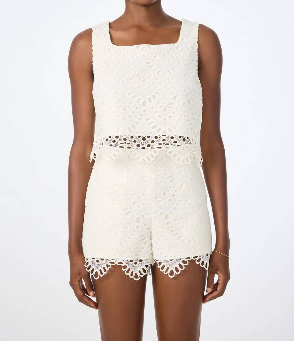 NEW TRINA TURK albi lace top in ivory